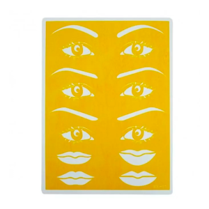Piel sintética para práctica con cejas, ojos y labios